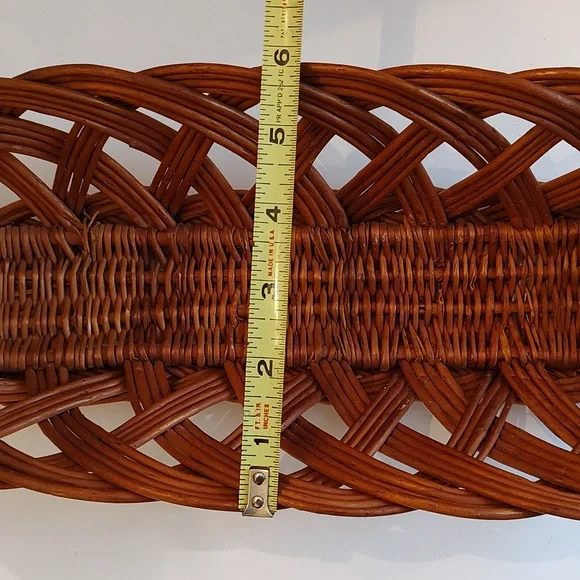 Wicker bread baguette basket French serving vtg willow - Picture 11 of 12